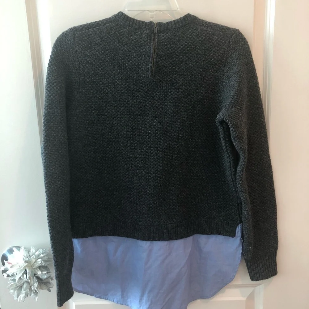 J Crew Navy Lambswool Shirttail Sweater Size S